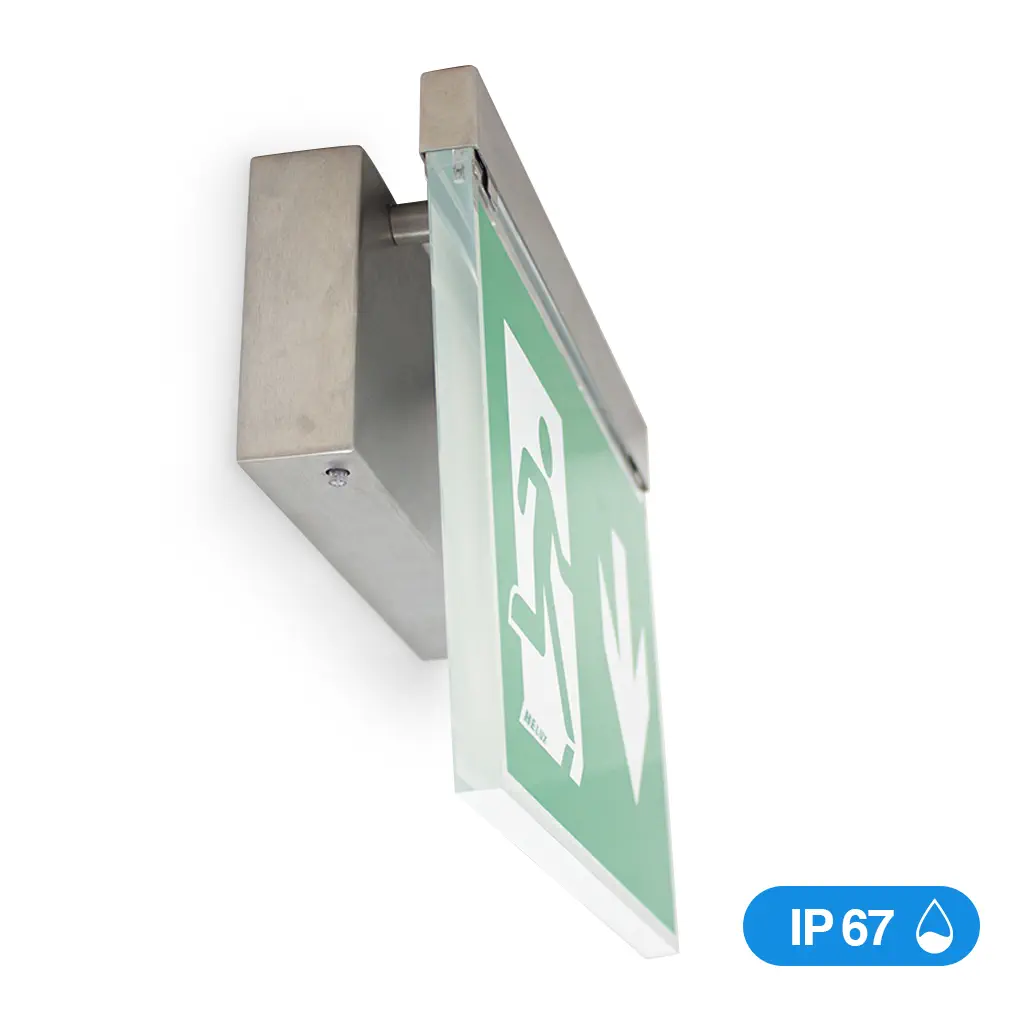 Rettungszeichenleuchte Display P90 (IP67) - Wandaufbaumontage - P90W (IP67)