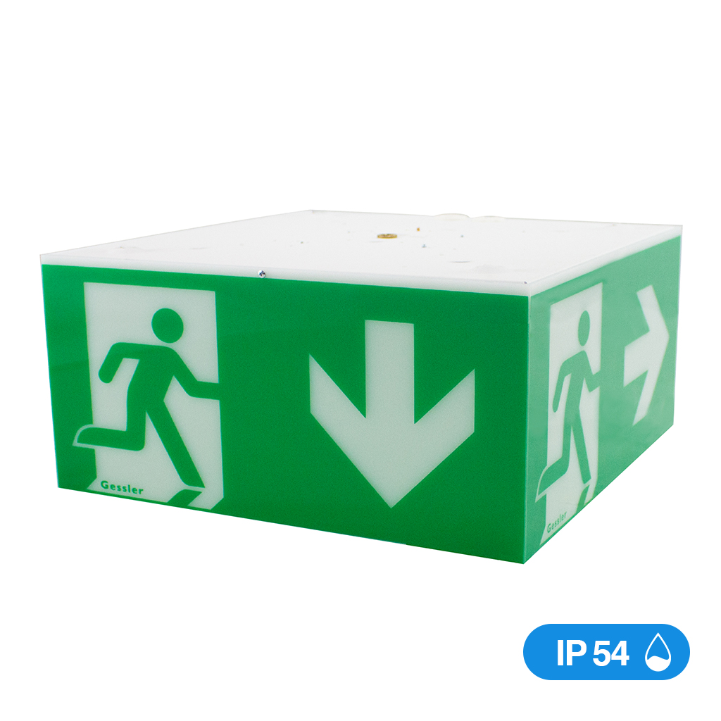 Cubo segnale di soccorso W35 IP54 - montaggio soffitto - W35D1230L10_IP54