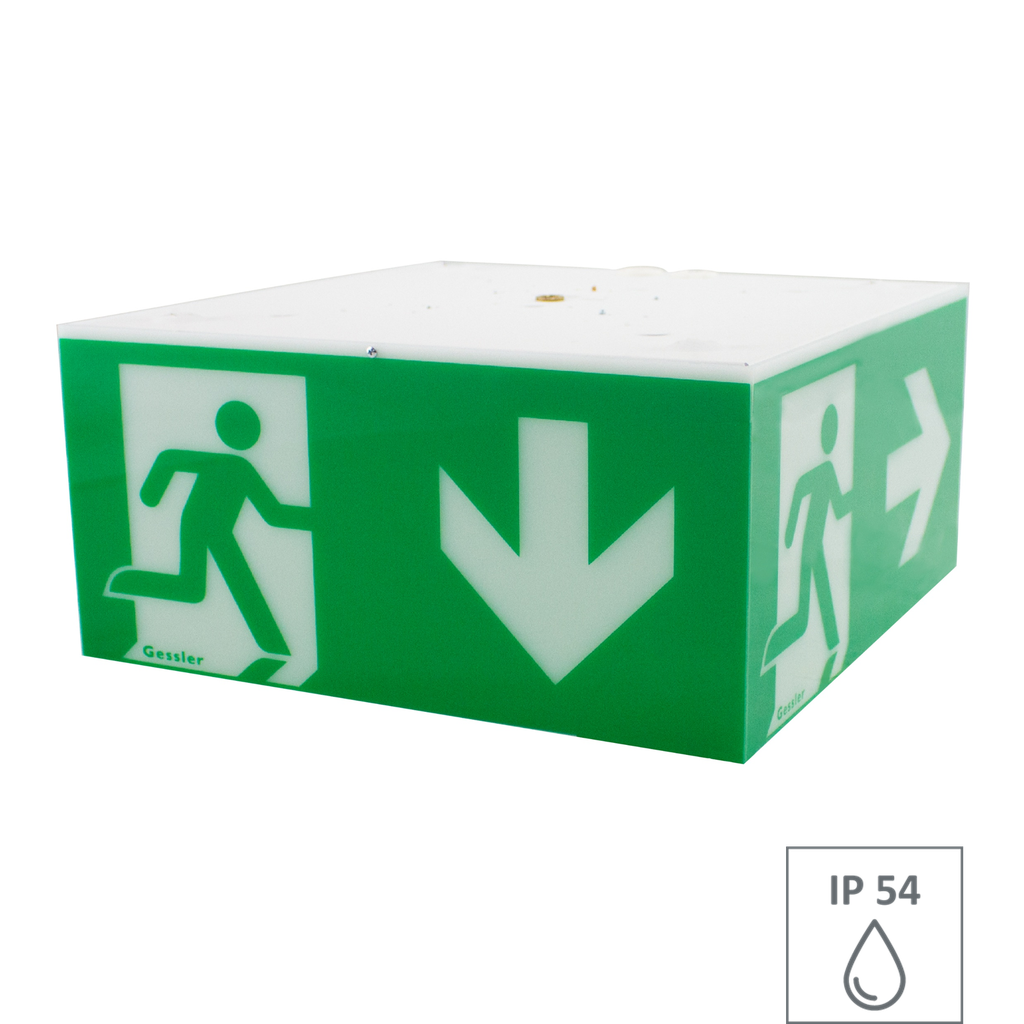 Cubo segnale di soccorso W35 IP54 - montaggio soffitto - W35D1230L10_IP54