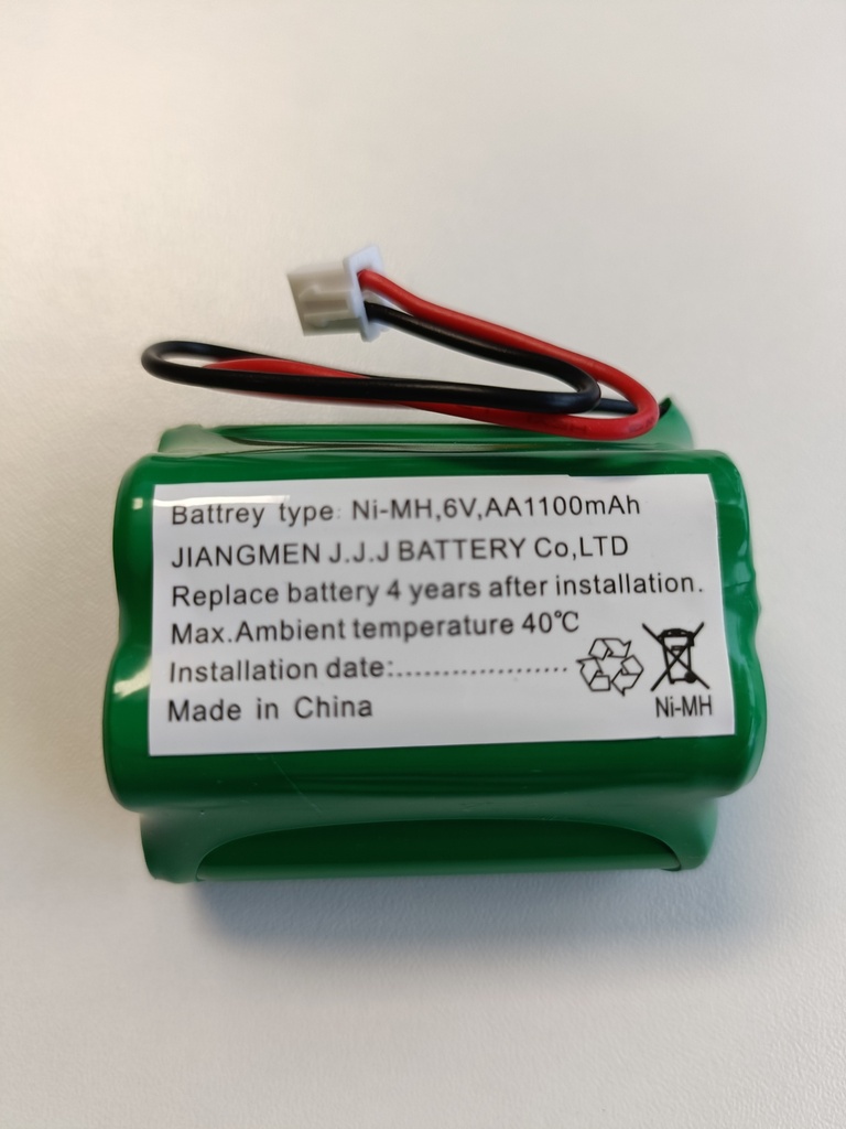 Batteria di ricambio NiMH 6.0 V 1.1 Ah - per BE1, BE2, BE3 (3h versione) - NiMH_AA_6011B_XH25