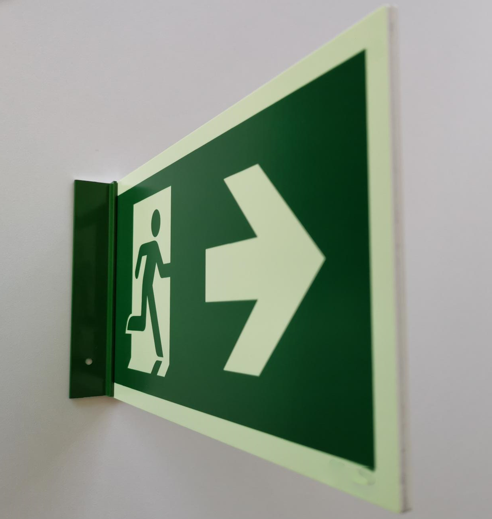 Rettungswegschild 9.75 m Pfeil links/rechts - Fahnenmontage - N150AIPLPR