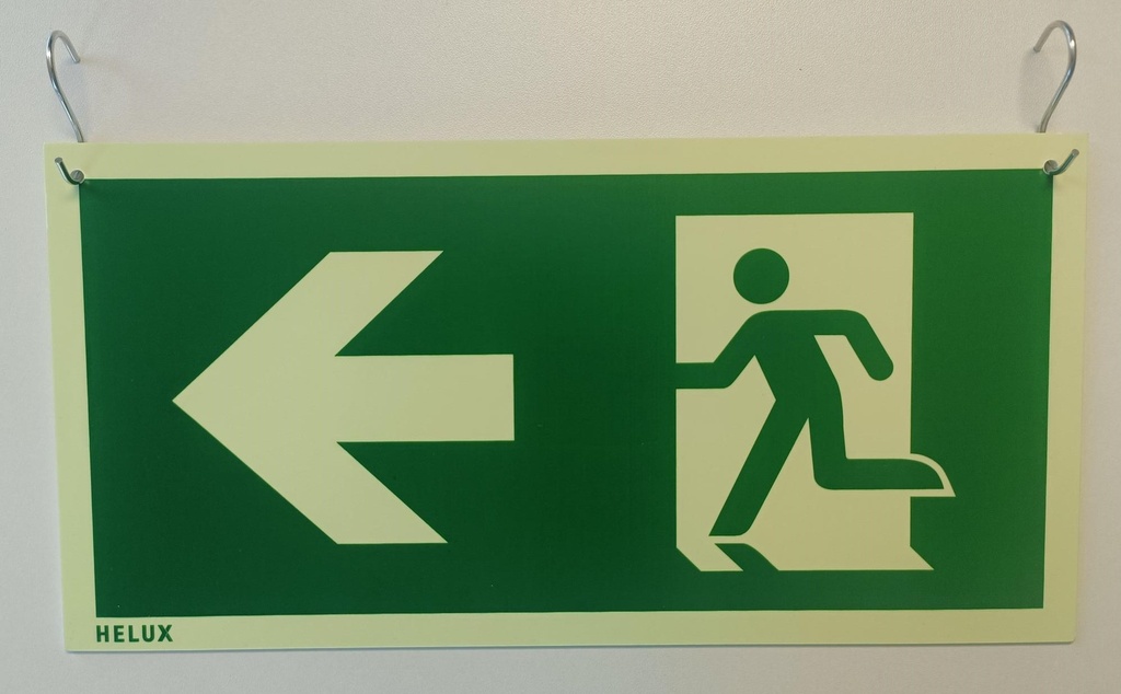 Rettungswegschild 9.75 m Pfeil links/rechts - Deckenaufbaumontage - N150DIPLPR