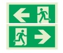 [19731] Rettungswegschild 9.75 m Pfeil links/rechts - Decken-/Fahnen-/Ösenmontage - N150IPLPR
